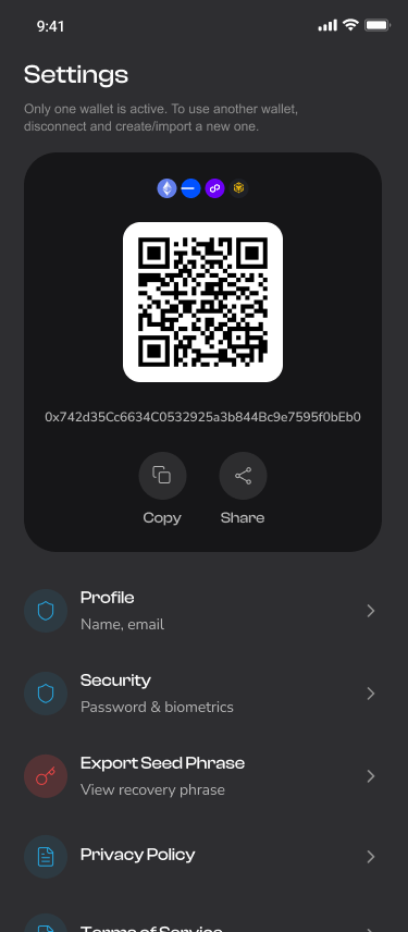 On-device key security screen